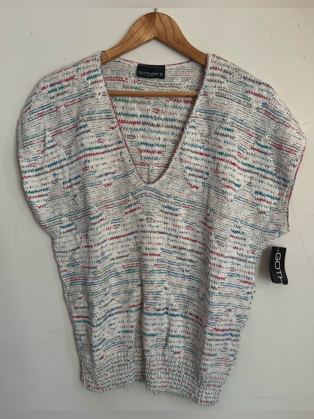 Vintage Gotham II ILGWU Union Made Cotton Rayon Knit V-Neck Sweater Vest M/L